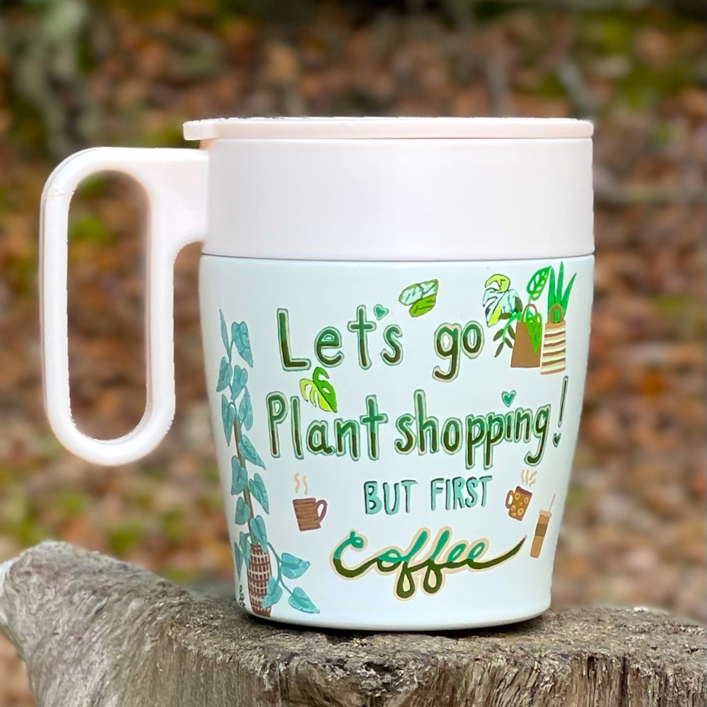 Handpainted Travel mug *Planty mug*